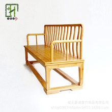 立豪竹家具厂加工竹长椅竹制沙发竹靠背椅中式竹茶椅民宿酒店竹椅