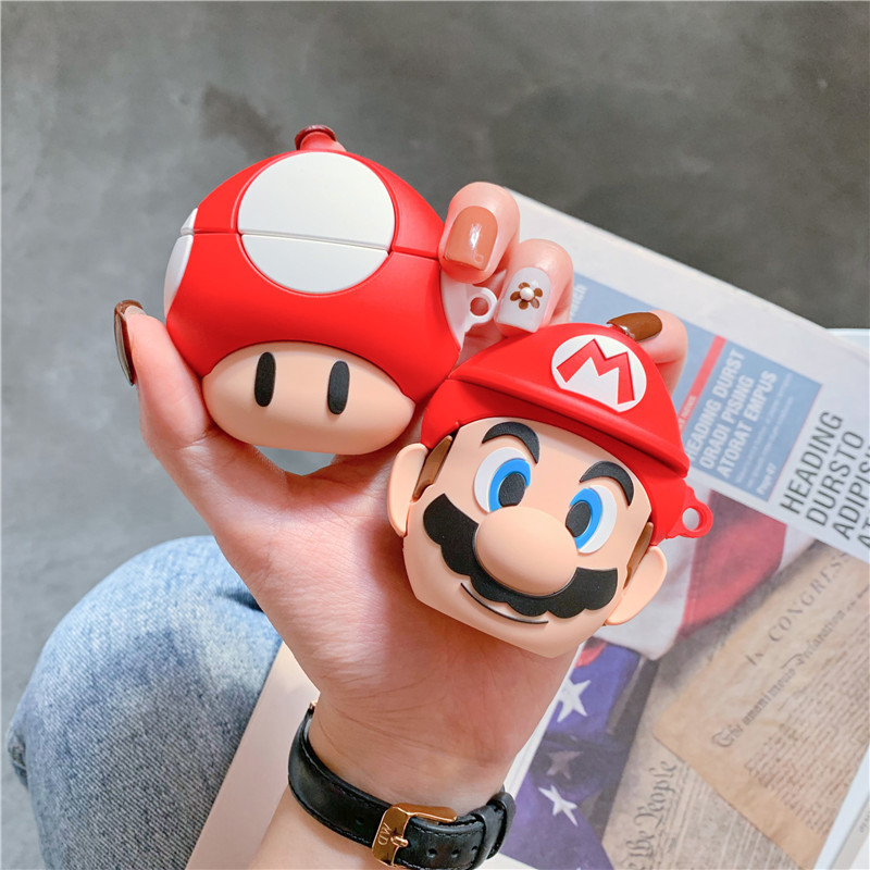 Cartoon Super Mario AirPods Pro3 Apple Bluetooth Earphone Case 2/4 Generation Protective Case Mario Compatible Cartoon Super Mario AirPods Pro3 Apple Bluetooth Earphone Case 2/4 Generation Protective Case Mario Compatible