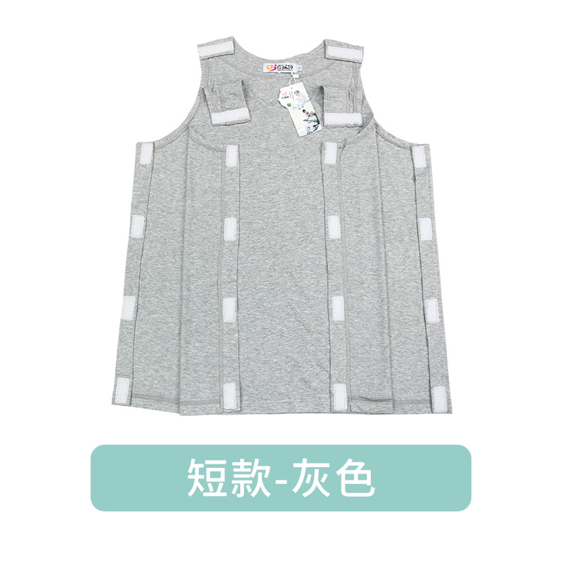 Fácil de usar ropa de paciente sin mangas para hombres y mujeres chaleco fácil de usar fuera del hombro costilla rótula plegable ropa de enfermería