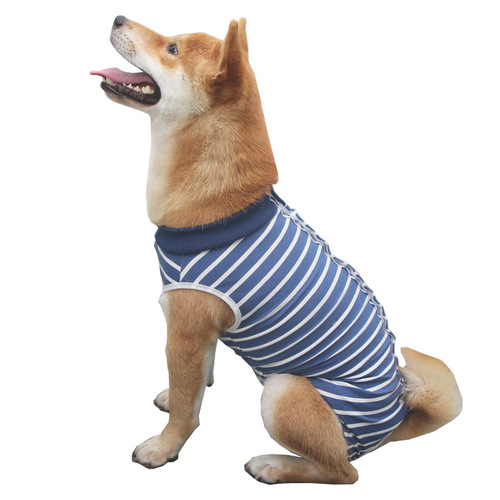 Cross-border pet sterilization clothing surgical clothing striped dog weaning summer postoperative recovery four-foot care clothing