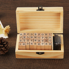 36 pieces of ink pad wooden combination set seal alphanumeric typewriter body Ming Dynasty orthodox hand account seal