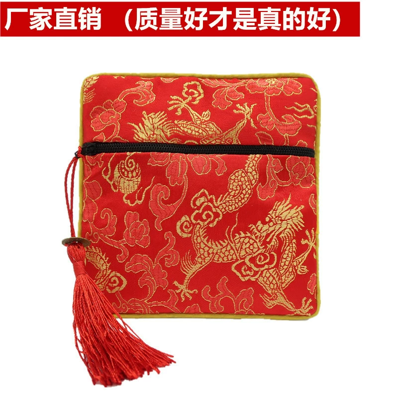 В наличии оптом многоцветная квадратная пластина на молнии игровая сумка парчовая сумка Ювелирная сумка играть на руку бусины счастливая сумка оптом