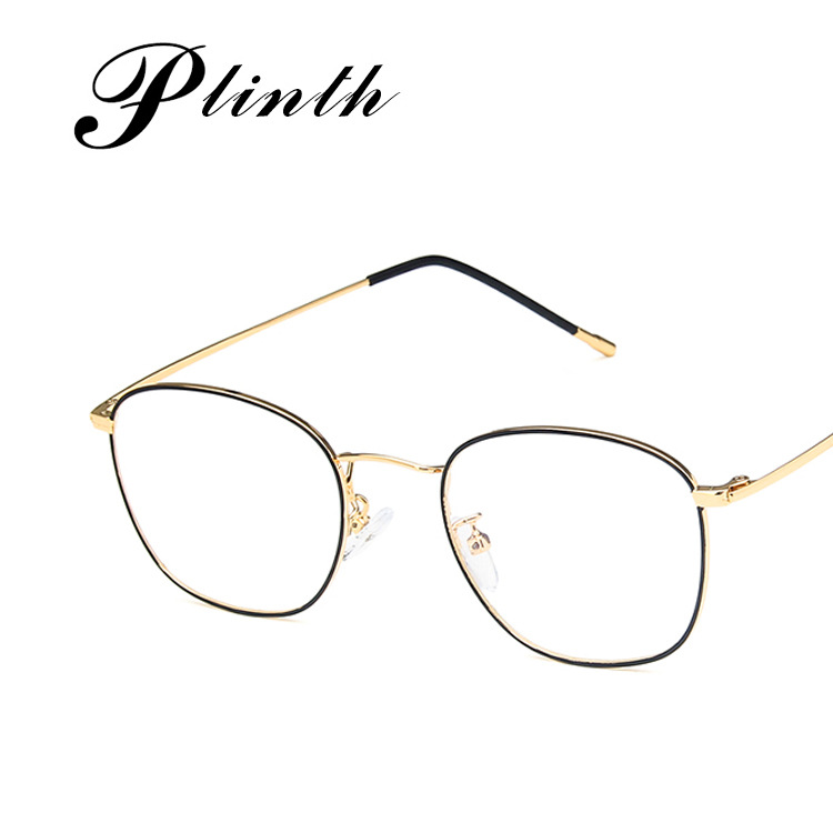 Small frame square glasses frame non-slip foot cover 2019 new fashion metal glasses frame retro artistic 8903 plain glasses