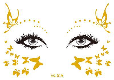 Amazon Venta caliente ecológico impermeable bronceado maquillaje cara pegatinas tatuaje pegatinas cicatriz cubierta maquillaje fiesta tatuaje