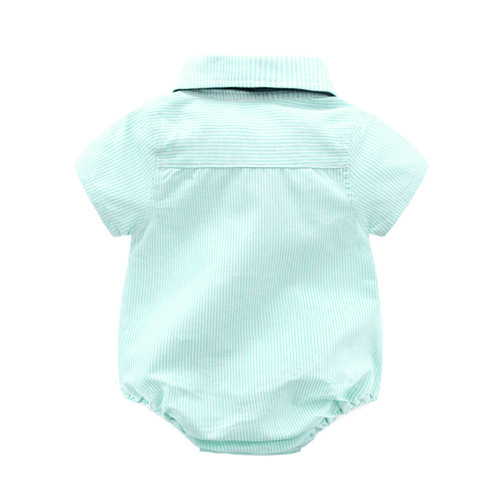 Cross-border Baby Boy Gentleman Suit New Summer Infant Toddler Romper Clothes Bow Tie Strap Four-piece Set Dropshipping
