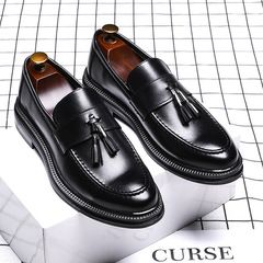 British fashion new pointed toe business casual leather shoes with tassels, versatile men's shoes, single shoe model 85134-G