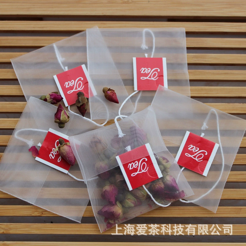 Нейлоновые чайные пакетики с бирками, складные чайные пакетики, одноразовые фильтр-пакеты, пакетики для цветочного чая, пустые упаковочные пакетики для чая, маленькие упаковочные пакеты