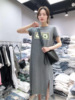 Long summer T-shirt dress for leisure, skirt, plus size, mid-length