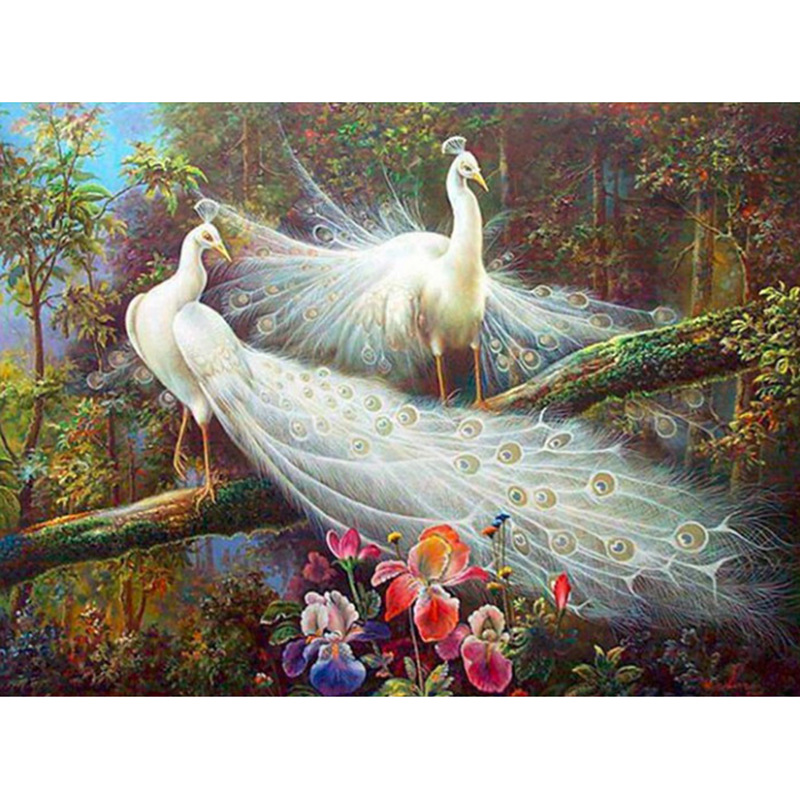 Diamond painting DIY full diamond white peacock foreign trade new…