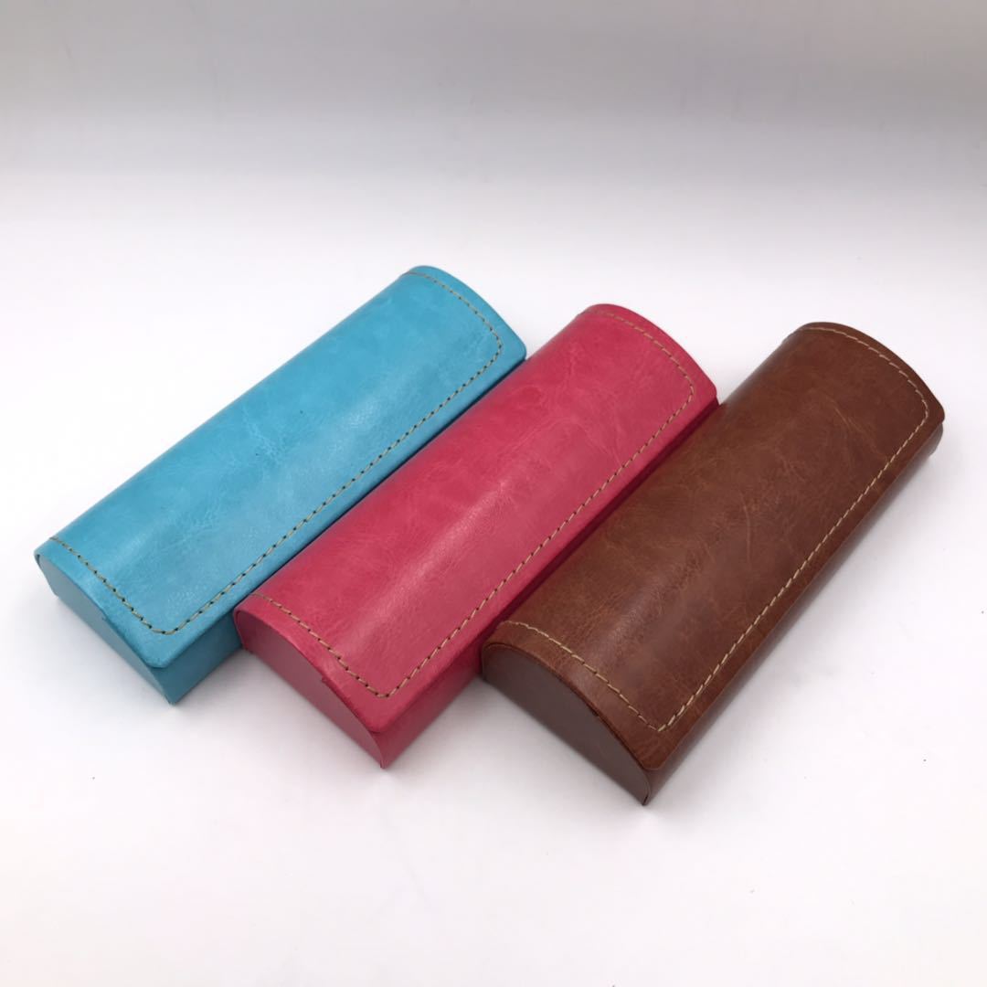 Estuche para gafas de piel sintética cosida, puede contener gafas sencillas, estuche colorido estilo cárdigan, almacenamiento portátil para gafas de sol. image 7