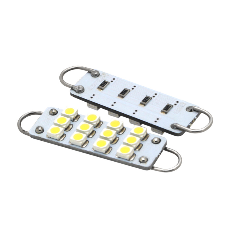 Chihong doble gancho luz de techo 3528 12SMD 44MM anillo 1210 Luz de maquillaje de coche [ventas directas de fábrica]