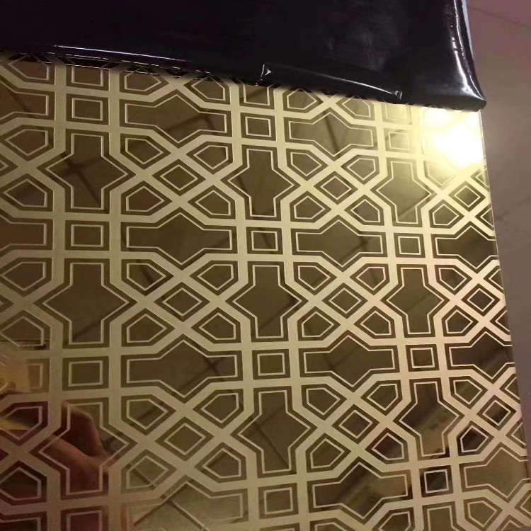 欣德宝304不锈钢电镀钛金蚀刻平板1.0mm厚负差0.05mm镜面精密折弯