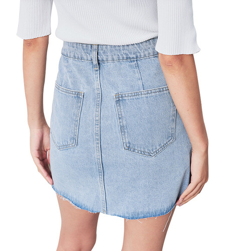Summer women's dress, Dongdaemun, hip, high waist, denim skirt, half-body a-line skirt, asymmetrical design