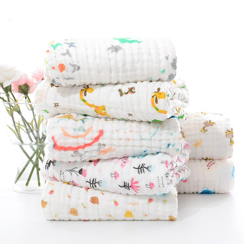 【】Infant pure cotton bath towel six-layer gauze baby quilt newborn baby quilt children's seersucker towel quilt