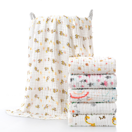 【】Infant pure cotton bath towel six-layer gauze baby quilt newborn baby quilt children's seersucker towel quilt