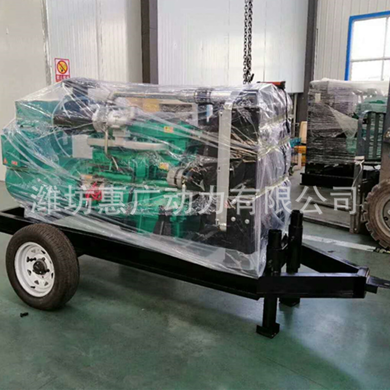 潍坊120KW千瓦双轮拖车发电机组 两轮牵引式柴油动力发电站