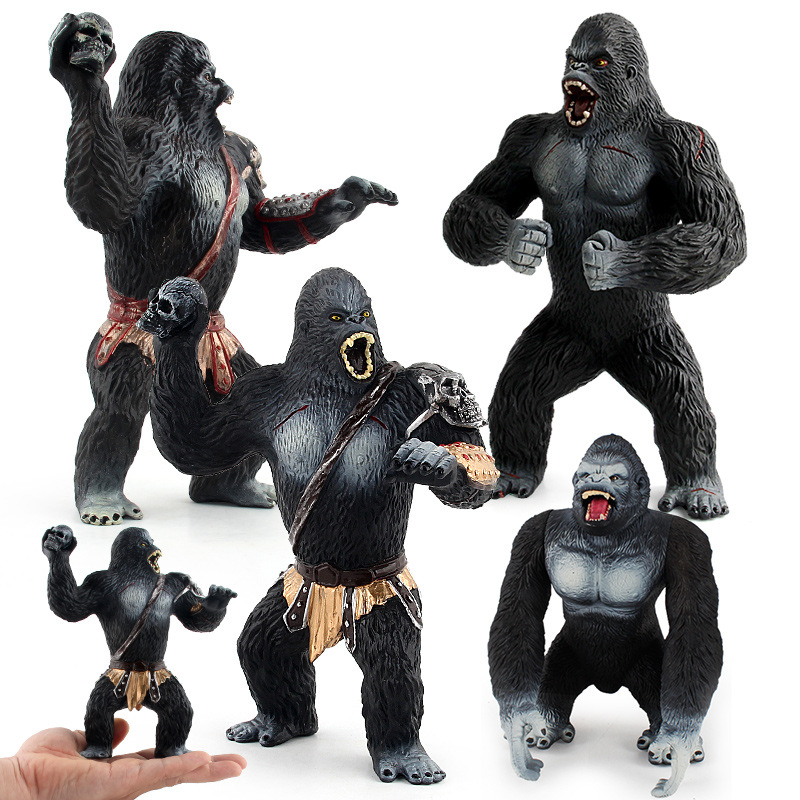 Amazon exportación de niños simulación de animales del bosque sólidos chimpancé mono hombre lobo guerrero adornos hechos a mano