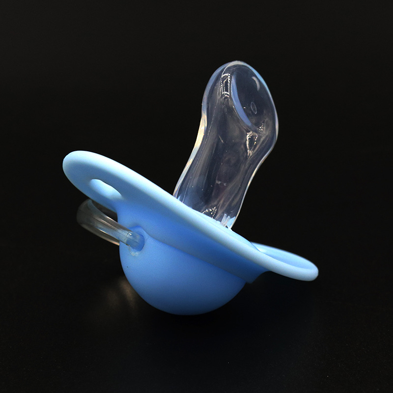 婴儿宽口径硅胶安抚奶嘴宝宝母乳超软安慰奶嘴儿童水果扁头咬咬乐