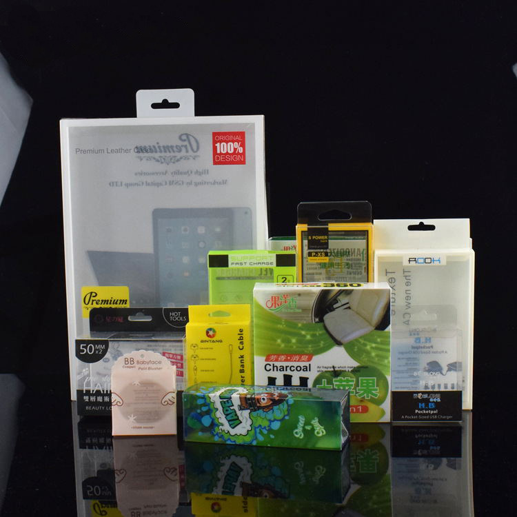 PVC透明包装盒PET胶片印刷防刮花胶盒开窗塑料数码配件手机壳折盒