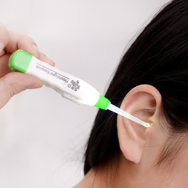 Nueva cuchara de oreja luminosa Venta caliente seguridad luminosa transparente oído recoger niños antideslizante oído limpiador suministro al por mayor