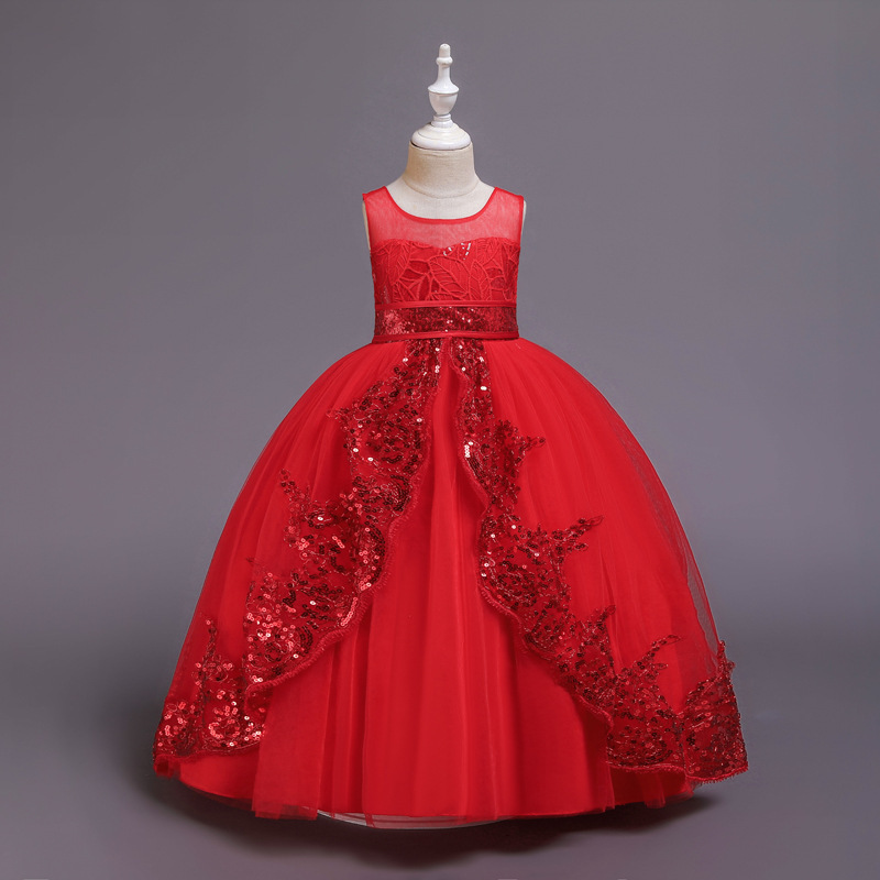 Girls' Wedding Dress Princess Dress Sequin Skirt Performance Dress Party Three-Dimensional Lace Long Dress Flower Girl Wedding Dress Girls' Wedding Dress Princess Dress Sequin Skirt Performance Dress Party Three-Dimensional Lace Long Dress Flower Girl Wedding Dress