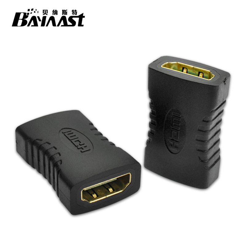 Manufacturer's Spot HDMI Female to Female Straight-Through Adapter Female Black HDMI Adapter HDMI Extension Head Version 1.4
