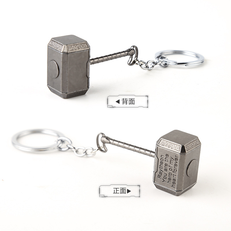 Iron Man Thor's Hammer Captain America Thanos Alloy Keychain Metal Small Gift Wholesale Trendy Merchandise
