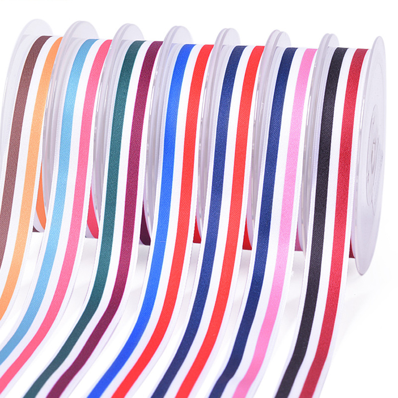 Yao Ming cinta de algodón de poliéster cinta a rayas DIY accesorios para el cabello material rojo, blanco y azul cinta de tres colores ropa accesorios textiles