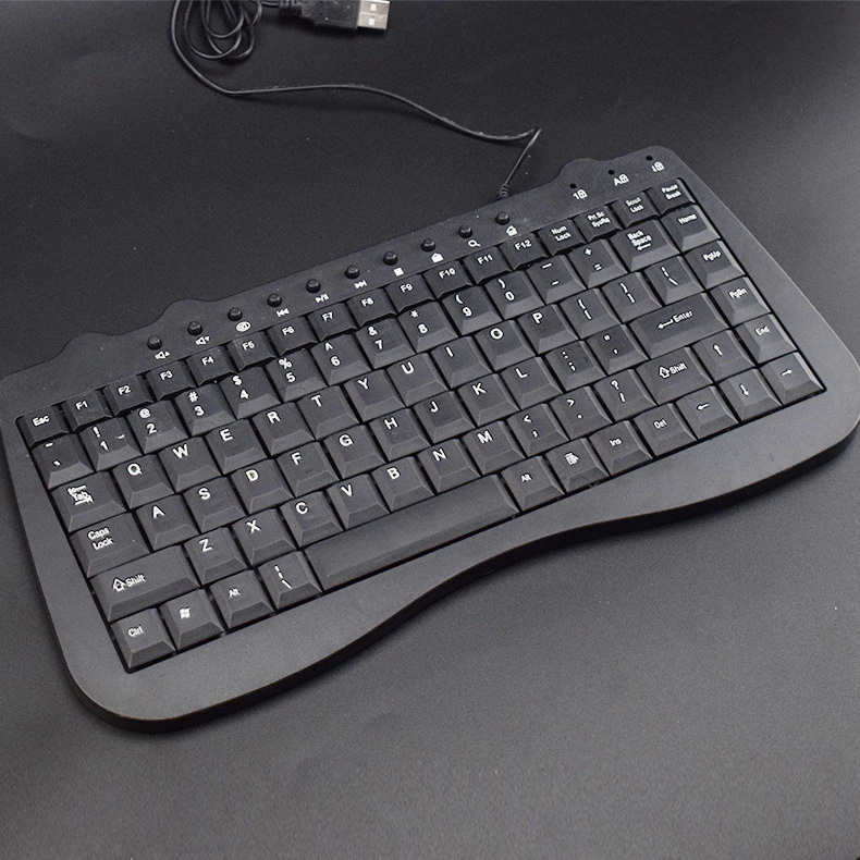 Cross-Border Wholesale Ibmk1000 Keyboard Waterproof Laptop Keyboard Stainless Steel Curved Silent Wired Small Keyboard