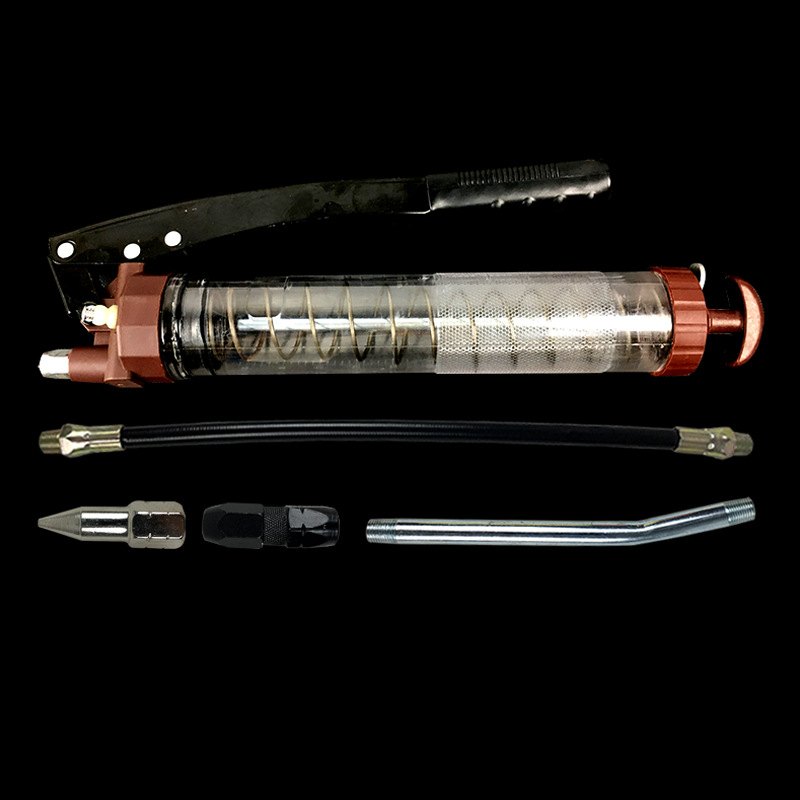 Transparent manual high-pressure single pressure double pressure Rod grease gun excavator car heavy-duty self-priming butter machine grab