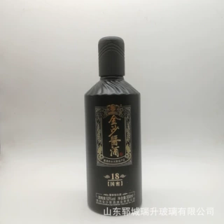 郓城瑞升厂家玻璃喷涂烤花酒瓶酱酒白酒瓶500ml玻璃瓶来样图定制