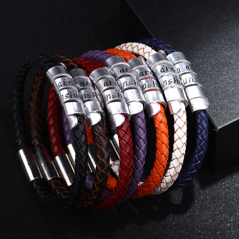 Amazon Cross-border Explosive Magnetic Buckle Bracelet Father's Day Gift Men's Bracelet Joker High-end Sense Hand Jewelry Wholesale
