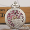 Cross -border hot sale fashion retro hollow little princess Questalian pocket watches Little princess pink word manufacturer direct sales