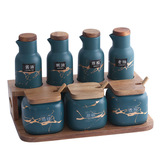 Кухонная керамическая приправа для приправы для бокса масла домашняя двойная банка приправа соль соляная банка приправа для бутылки приправы приправы приправы приправы высокий вид