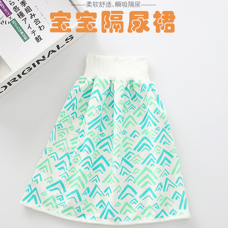 Falda de pañal de bebé pantalones de entrenamiento de baño impermeables para bebés anillo anti-enuresis noche artefacto de orina pañal de tela para niños