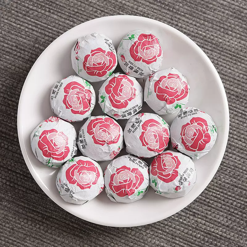 批发云南普洱茶 金典茶叶 金典玫瑰小沱茶 普洱熟茶500克 散装