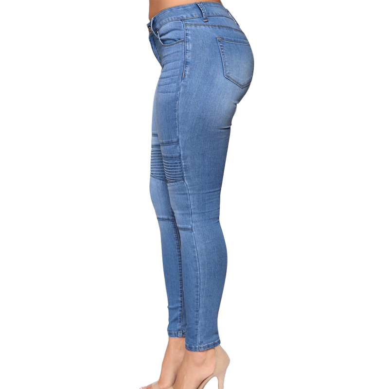 2023 Otoño e Invierno americano Amazon en stock europeo y americano Comercio exterior Pantalones de mezclilla elásticos de mujer