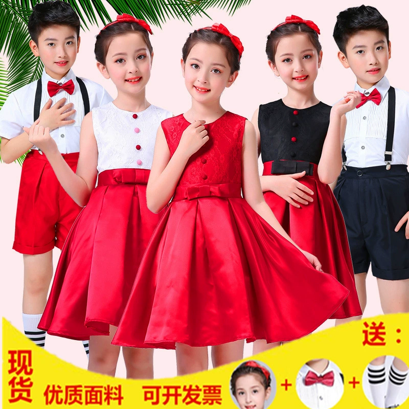 61 детский костюм для мальчиков и девочек с подтяжками, платье принцессы, платье принцессы, платье для хора, детский танцевальный костюм