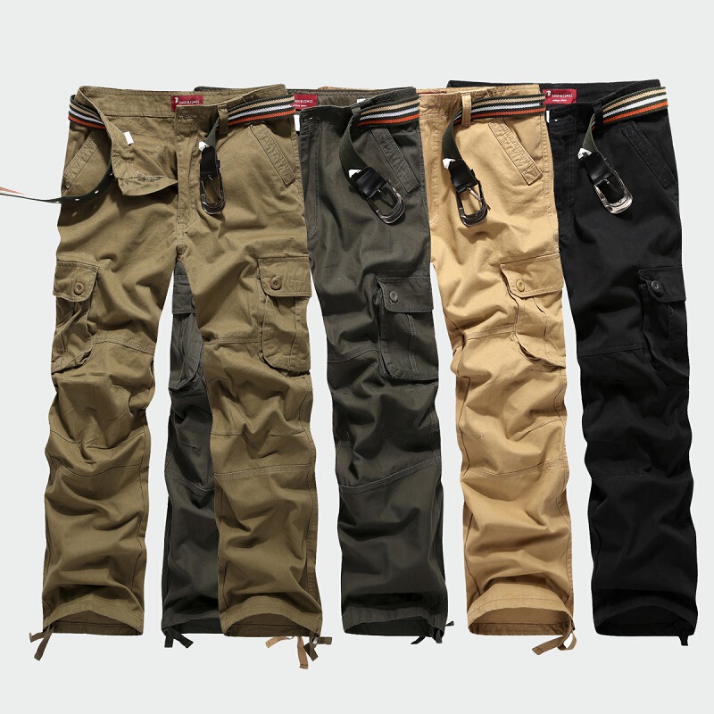 Multi-Pocket Workwear Trousers Sports Pants Men's Loose Straight plus size Wear-Resistant Plus Size Skateboard Casual Pants breeches