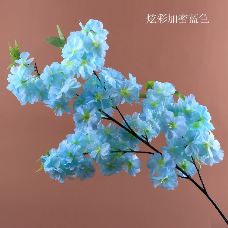 Artificial cherry blossom branches, 3–4 branches, multi‑layer realistic blossoms, wedding and event decor
