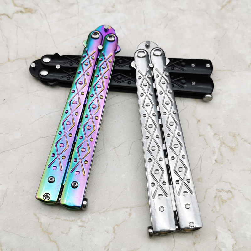 Cuchillo Mariposa de Práctica de Acero 3Cr13, Portátil y Sin Filo, para Exteriores image 2