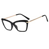 Crystal, retro fashionable black glasses, cat's eye, European style