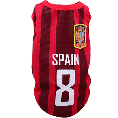 Pet Clothes Sun Protection Mesh Back Vest for Cats and Dogs, World Cup Team Jersey Style Basketball Uniform, Breathable for Small, Medium, and Large Dogs