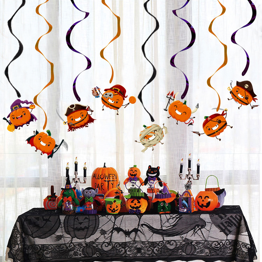 Halloween decoración espiral colgante vampiro cráneo creativo colgante centro comercial KTV escena diseño bruja adornos image 3