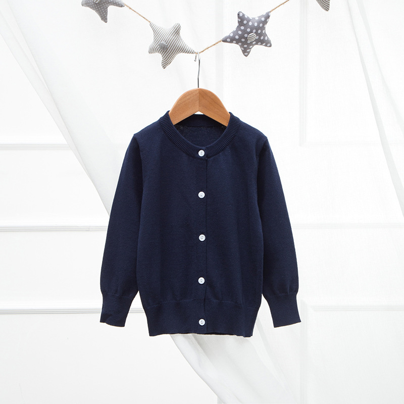 18088 쉘 버튼 카디건 네이비