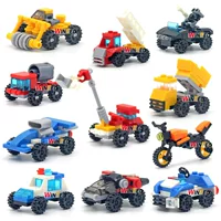 Конструкторская модель автомобиля Lego для малышей, маленькие блоки, подарок на день рождения от Shunlekang