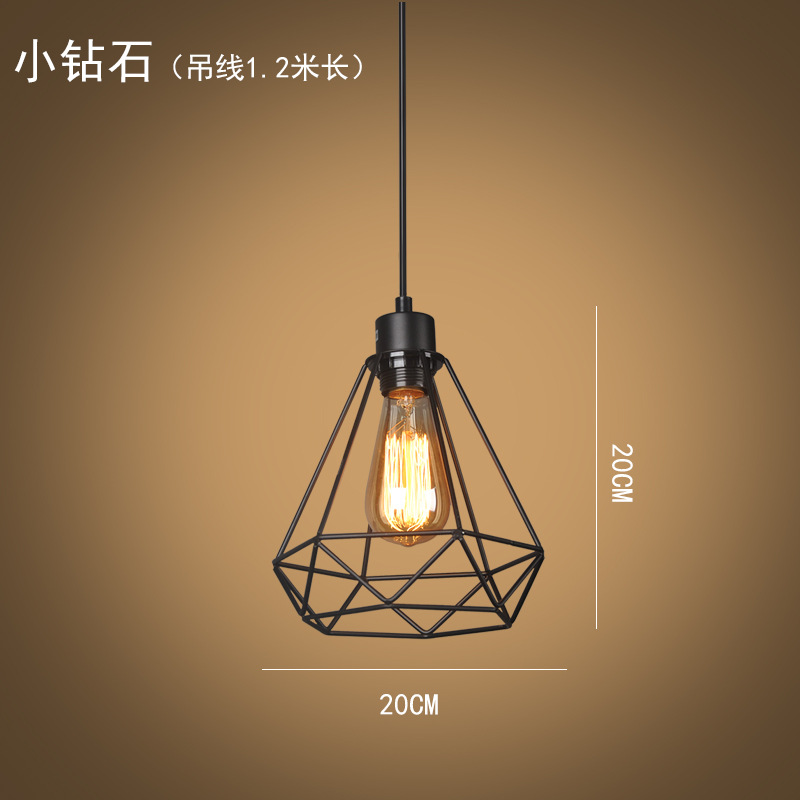 Lámpara de araña pequeña retro de hierro LED diseño creativo para dormitorio comedor y sala