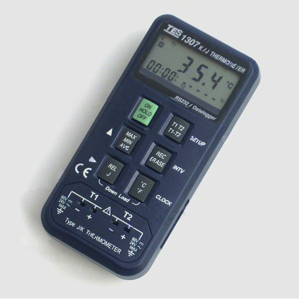 台湾泰仕K/J记忆式温度表TES-1307/TES1307温度表 温度仪原装进口