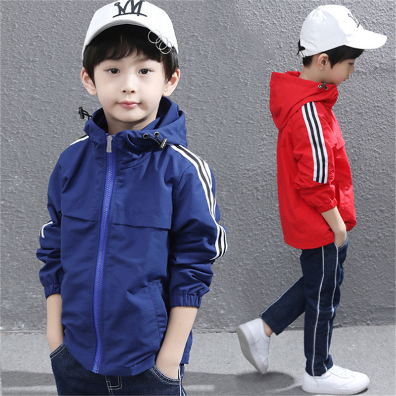 A generation of boys coat 2021 Spring Children's assault hooded jacket jacket double-layer with lining wholesale