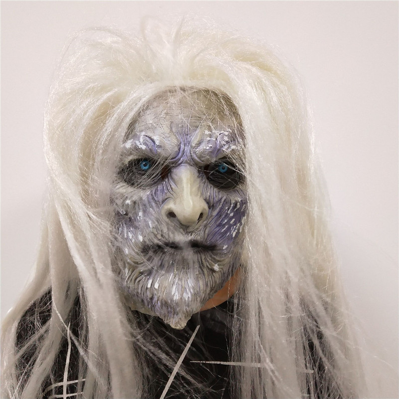 Game of Thrones Night King Latex Wig Mask Halloween Headgear Cosplay Peripheral Game of Thrones Night King Latex Wig Mask Halloween Headgear Cosplay Peripheral